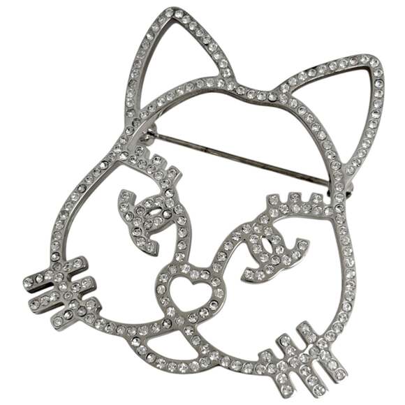 CHANEL Jewelry - CHANEL Silver Logo Brooch